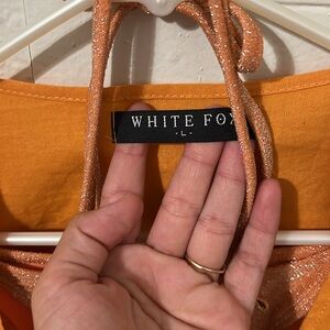 White Fox front tie shirt